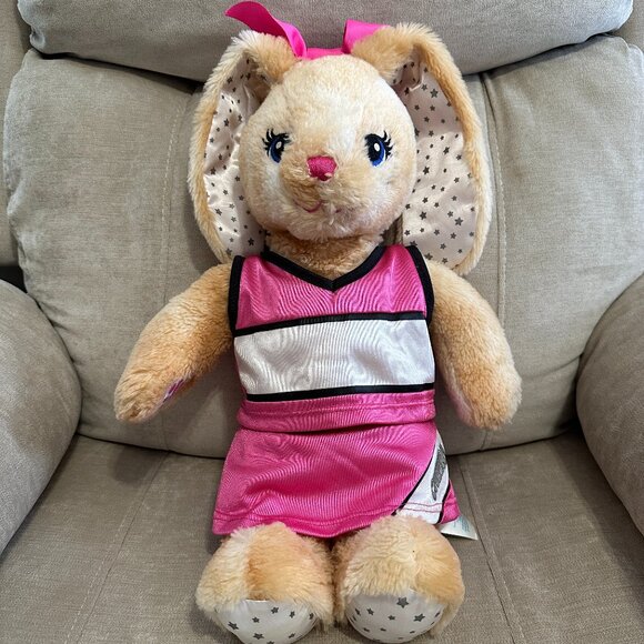 Build A Bear Bunny Cheerleader Plush Toy Pink 18" - Picture 2 of 11